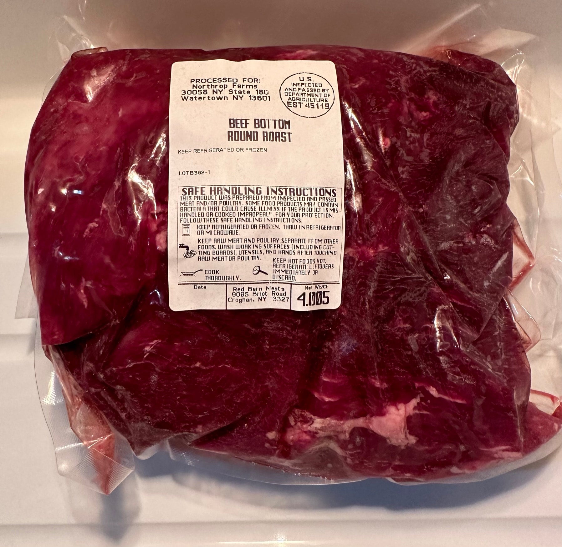 Bottom Round Roast New York Northrop Farms